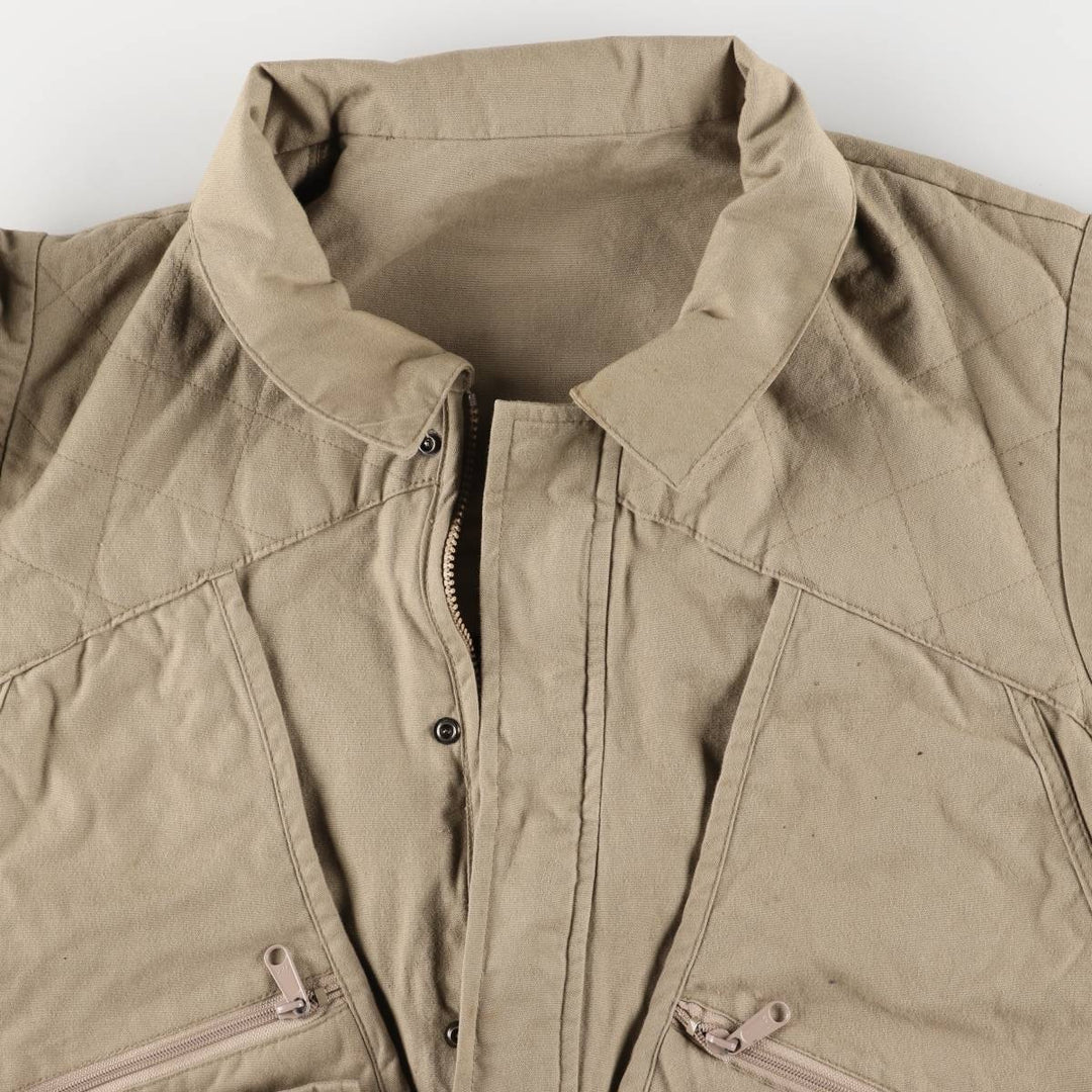 Vintage 1980'S Columbia Navy Blue Tag Shooting Jacket, Men's Size L cotton beige type brown Vintage Second Hand