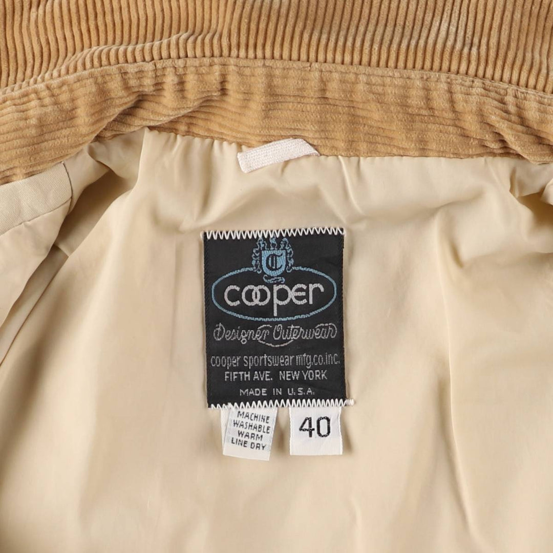Vintage 70s-80'S Cooper Zip-Up Jacket, Made in USA, Men's Size L unclear Beige type Vintage Second Hand
