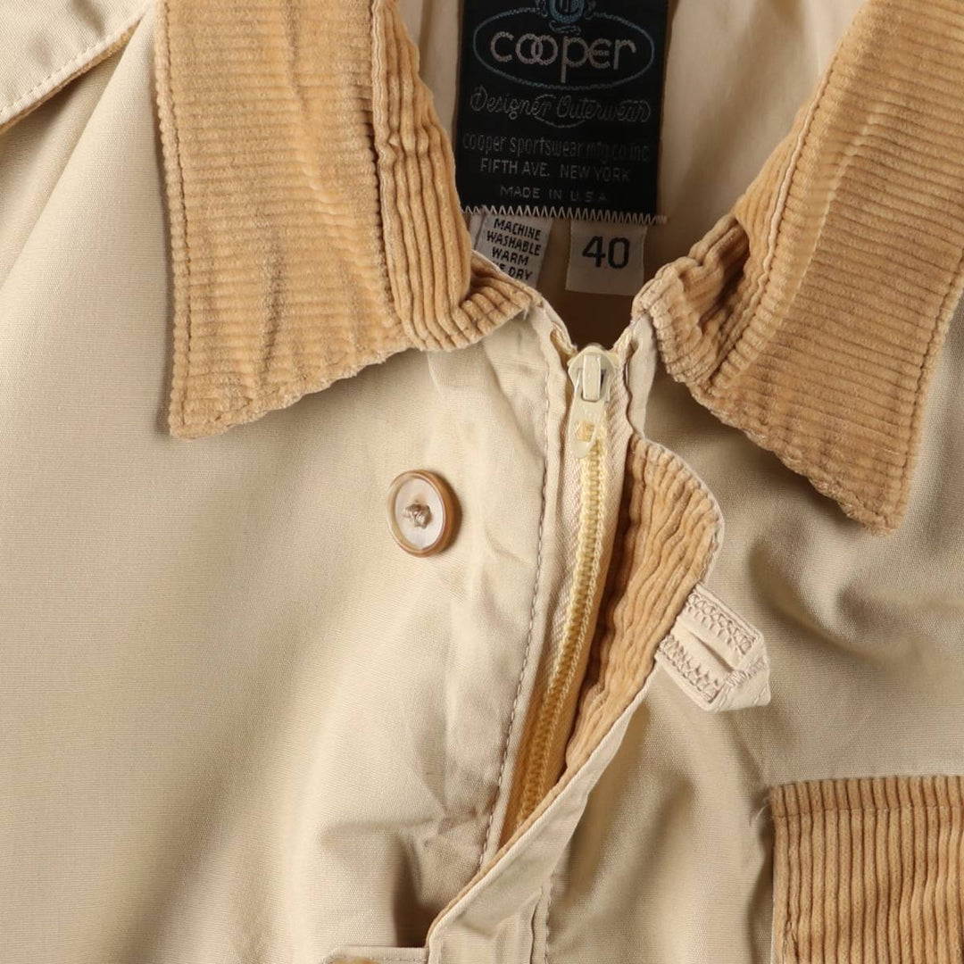 Vintage 70s-80'S Cooper Zip-Up Jacket, Made in USA, Men's Size L unclear Beige type Vintage Second Hand