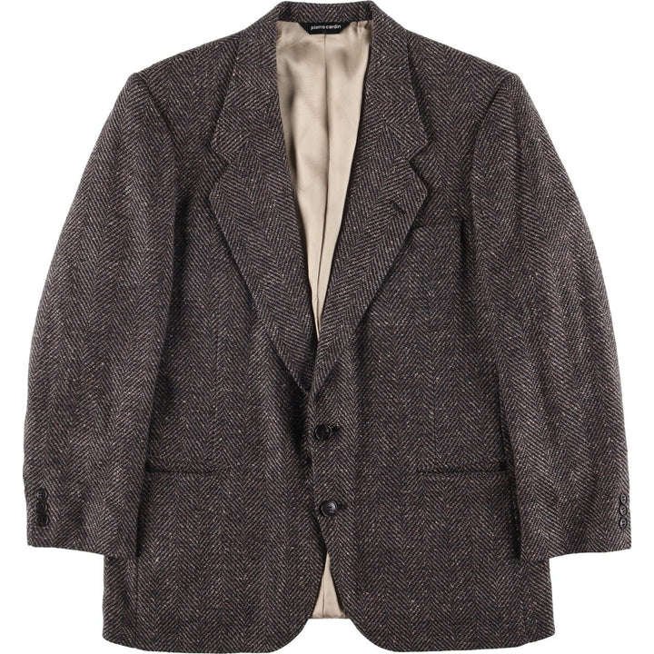 Vintage Pierre Cardin color nep herringbone tailored jacket, made in the USA, size M. unclear gray type Vintage Second Hand