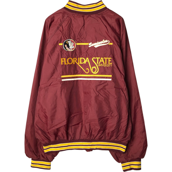 Vintage 1980'S Hartwell College Nylon Varsity Jacket, Size XL, Men's unclear wine-red Vintage Second Hand