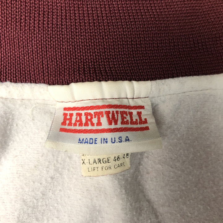 Vintage 1980'S Hartwell College Nylon Varsity Jacket, Size XL, Men's unclear wine-red Vintage Second Hand