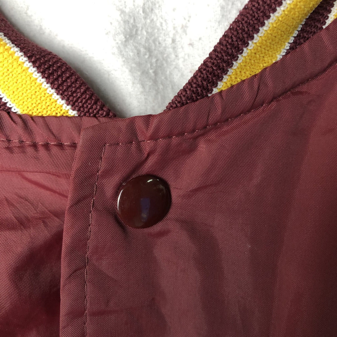 Vintage 1980'S Hartwell College Nylon Varsity Jacket, Size XL, Men's unclear wine-red Vintage Second Hand