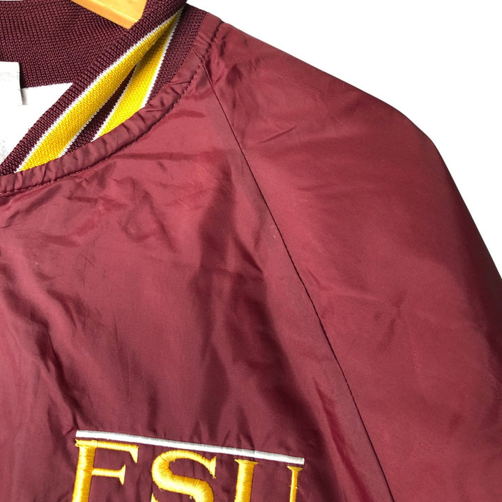 Vintage 1980'S Hartwell College Nylon Varsity Jacket, Size XL, Men's unclear wine-red Vintage Second Hand