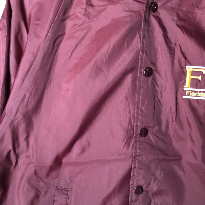 Vintage 1980'S Hartwell College Nylon Varsity Jacket, Size XL, Men's unclear wine-red Vintage Second Hand