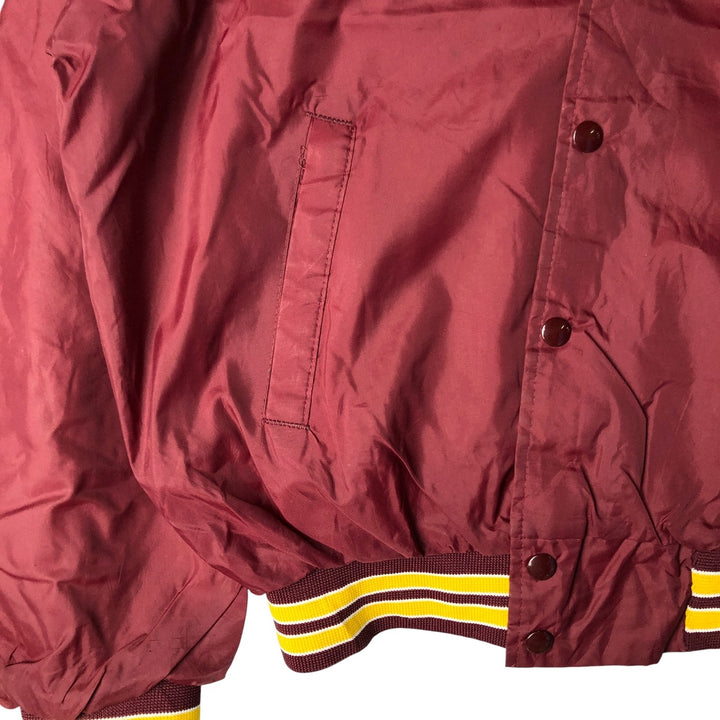 Vintage 1980'S Hartwell College Nylon Varsity Jacket, Size XL, Men's unclear wine-red Vintage Second Hand