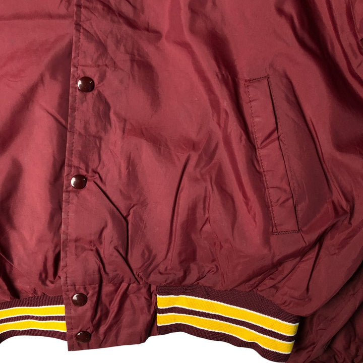 Vintage 1980'S Hartwell College Nylon Varsity Jacket, Size XL, Men's unclear wine-red Vintage Second Hand