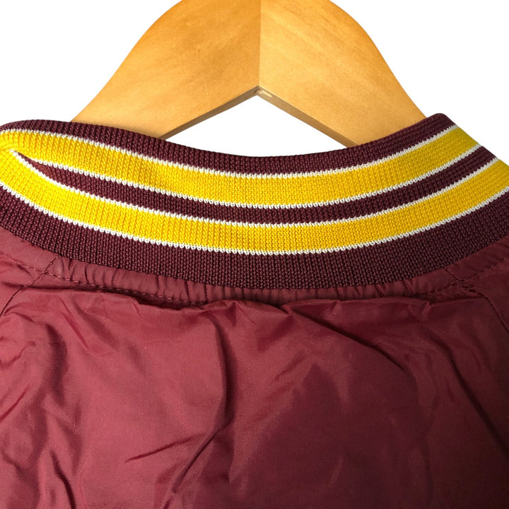 Vintage 1980'S Hartwell College Nylon Varsity Jacket, Size XL, Men's unclear wine-red Vintage Second Hand