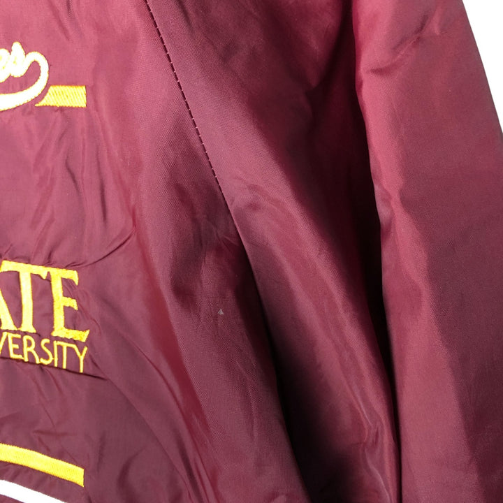 Vintage 1980'S Hartwell College Nylon Varsity Jacket, Size XL, Men's unclear wine-red Vintage Second Hand