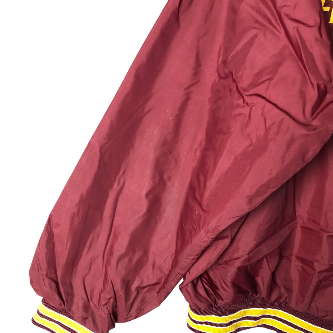 Vintage 1980'S Hartwell College Nylon Varsity Jacket, Size XL, Men's unclear wine-red Vintage Second Hand