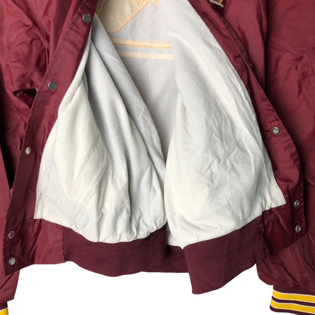 Vintage 1980'S Hartwell College Nylon Varsity Jacket, Size XL, Men's unclear wine-red Vintage Second Hand