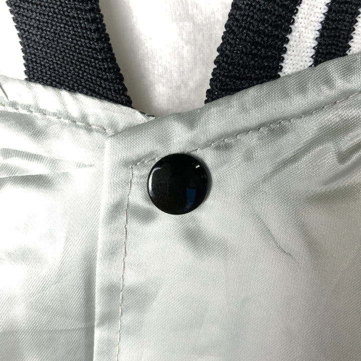 90'S AUBURN Nylon Varsity Jacket, Award Jacket, Made in USA, Men's Size Medium, Vintage Nylon Silver type Vintage Second Hand