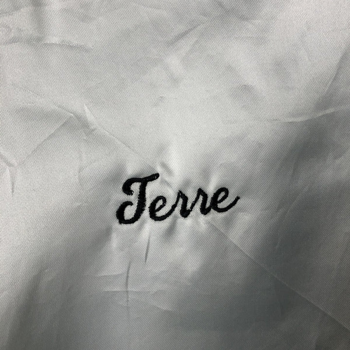 90'S AUBURN Nylon Varsity Jacket, Award Jacket, Made in USA, Men's Size Medium, Vintage Nylon Silver type Vintage Second Hand