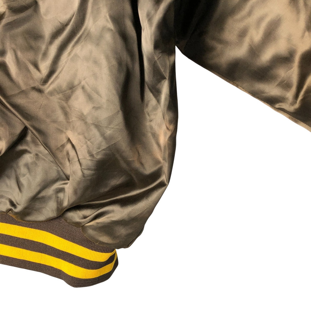 Vintage 1980'S Swingster Padded Nylon Varsity Jacket, Men's Size XL Nylon brown type Vintage Second Hand