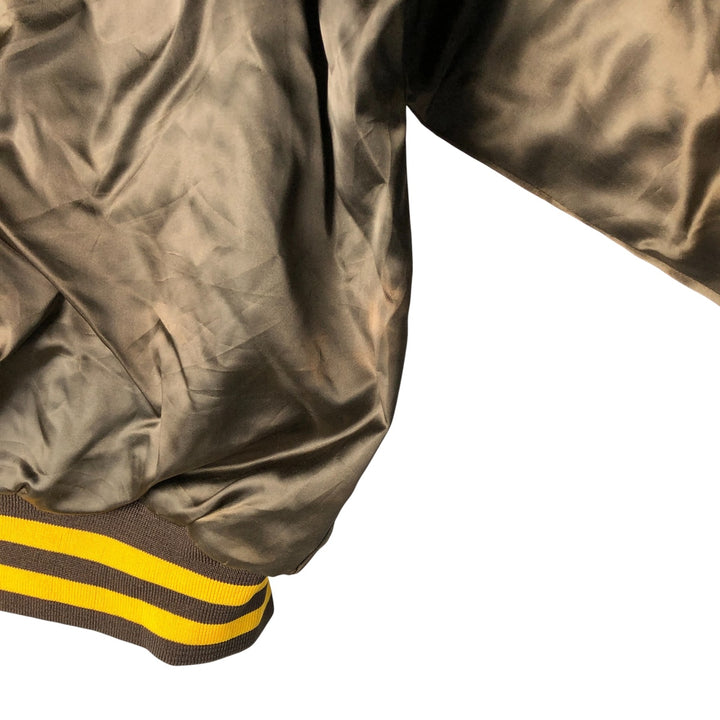 Vintage 1980'S Swingster Padded Nylon Varsity Jacket, Men's Size XL Nylon brown type Vintage Second Hand