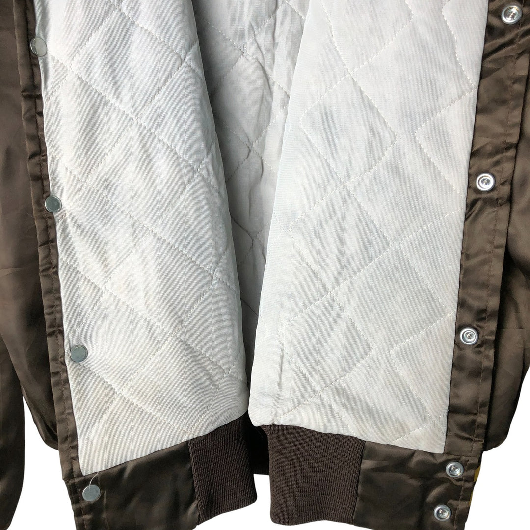 Vintage 1980'S Swingster Padded Nylon Varsity Jacket, Men's Size XL Nylon brown type Vintage Second Hand