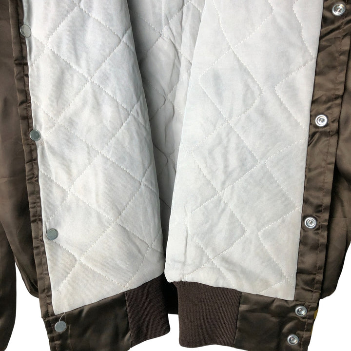 Vintage 1980'S Swingster Padded Nylon Varsity Jacket, Men's Size XL Nylon brown type Vintage Second Hand
