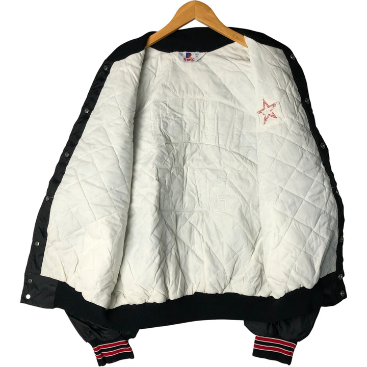 90'S RENNOC Padded Nylon Varsity Jacket, Award Jacket, Made in USA, Men's XL, Vintage Nylon black type Vintage Second Hand