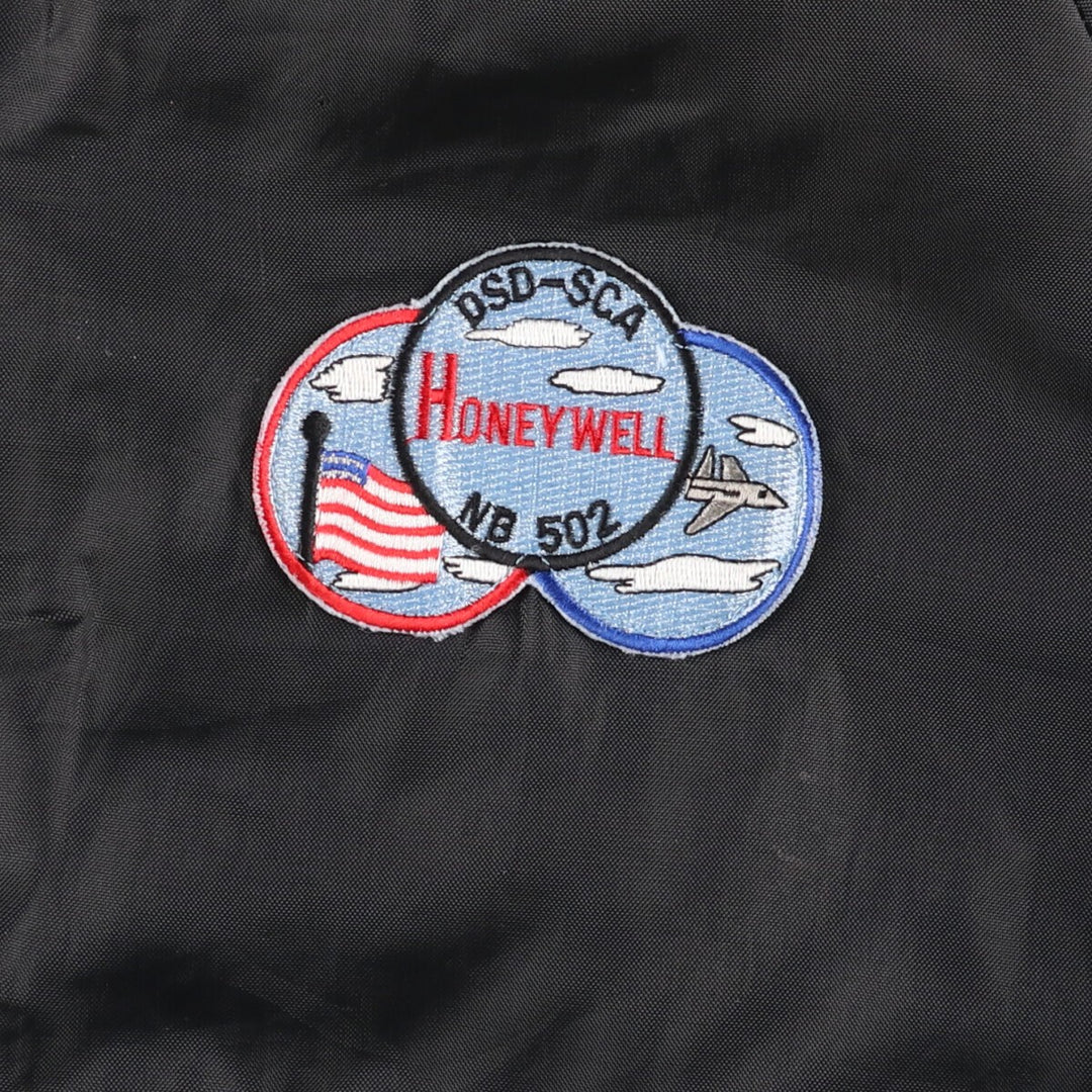 Vintage 1980'S TROPHY JACKETS padded collared nylon stadium jacket, men's size L. unclear black type Vintage Second Hand