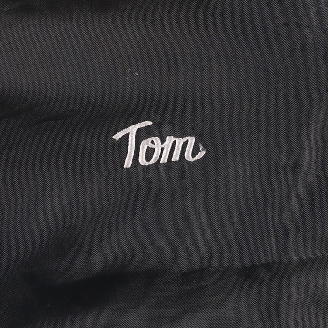 Vintage 1980'S TROPHY JACKETS padded collared nylon stadium jacket, men's size L. unclear black type Vintage Second Hand