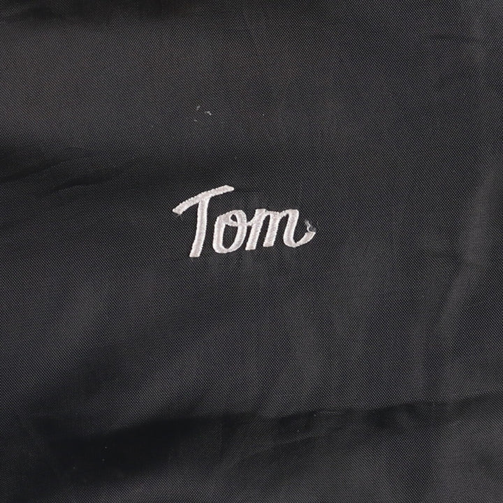 Vintage 1980'S TROPHY JACKETS padded collared nylon stadium jacket, men's size L. unclear black type Vintage Second Hand