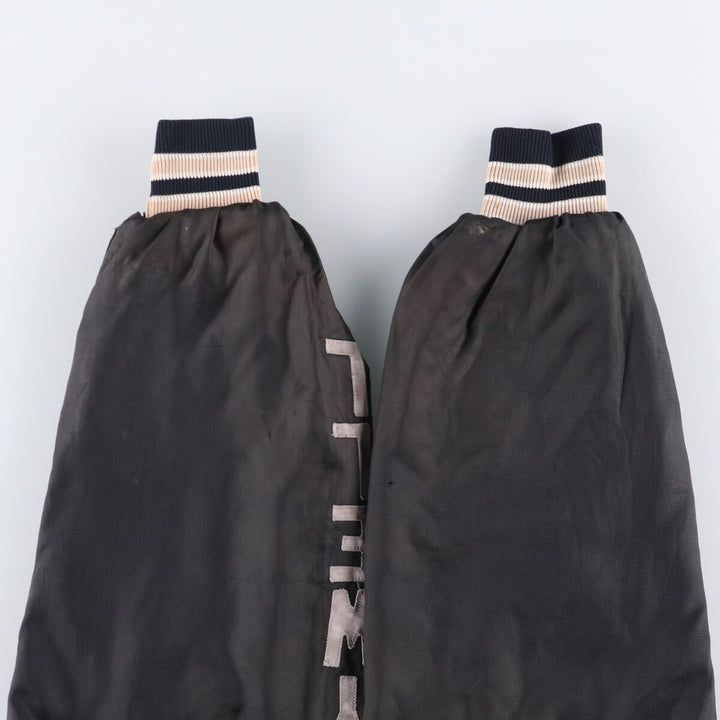 Vintage 1980'S TROPHY JACKETS padded collared nylon stadium jacket, men's size L. unclear black type Vintage Second Hand