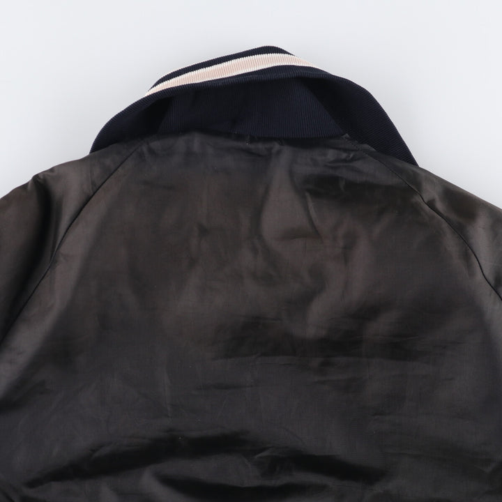 Vintage 1980'S TROPHY JACKETS padded collared nylon stadium jacket, men's size L. unclear black type Vintage Second Hand