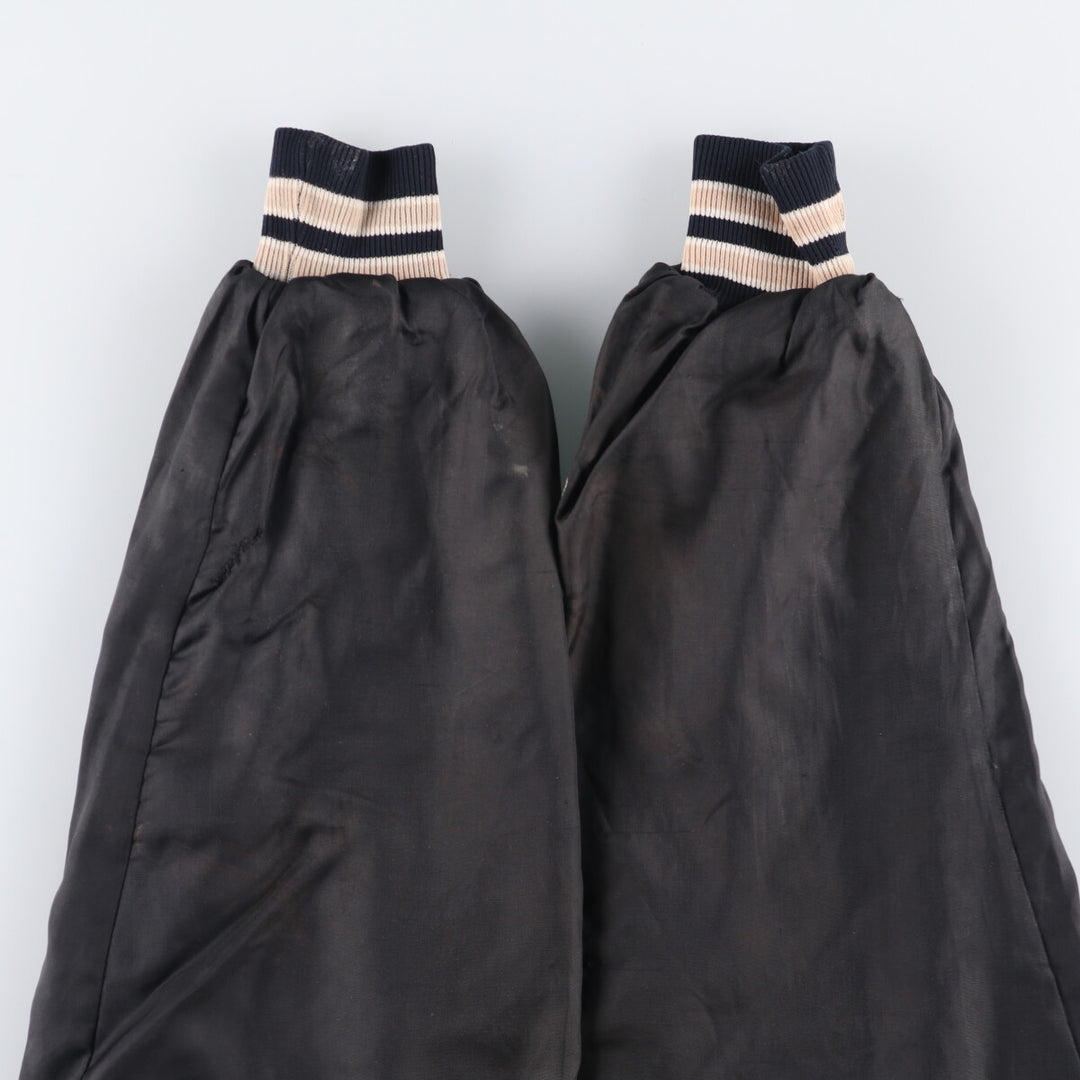 Vintage 1980'S TROPHY JACKETS padded collared nylon stadium jacket, men's size L. unclear black type Vintage Second Hand