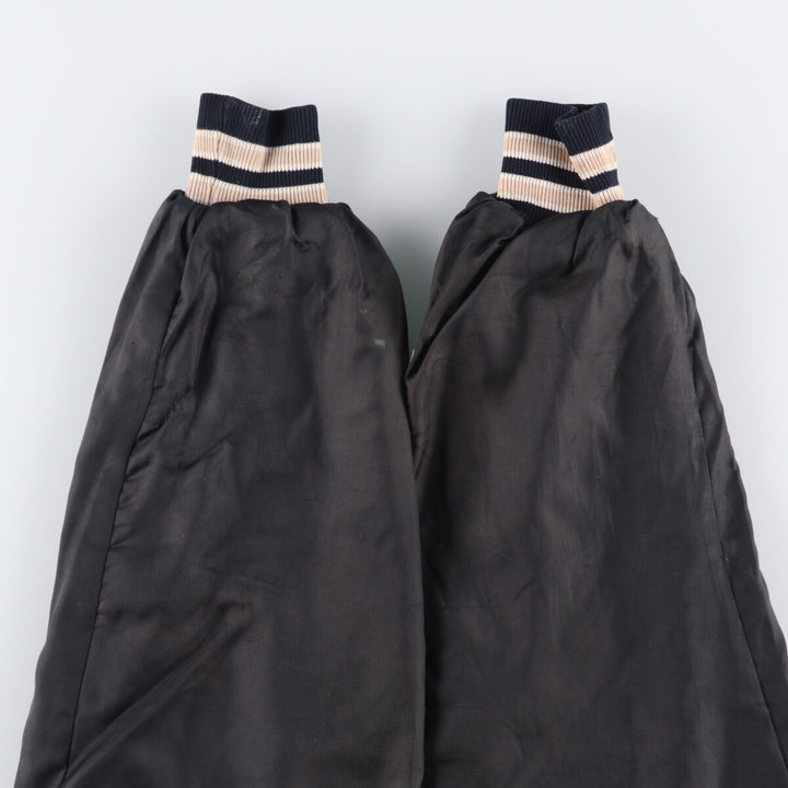Vintage 1980'S TROPHY JACKETS padded collared nylon stadium jacket, men's size L. unclear black type Vintage Second Hand