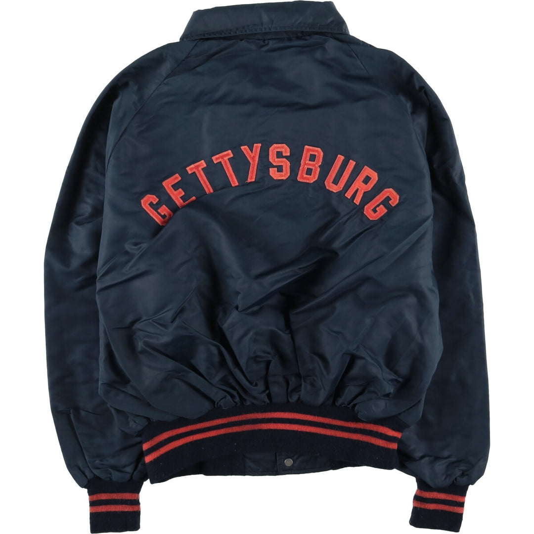 Vintage 1970'S "The Warm-Up" Collared Nylon Varsity Jacket, Men's Size XL unclear navy blue type Vintage Second Hand