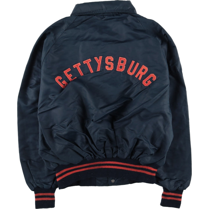 Vintage 1970'S "The Warm-Up" Collared Nylon Varsity Jacket, Men's Size XL unclear navy blue type Vintage Second Hand