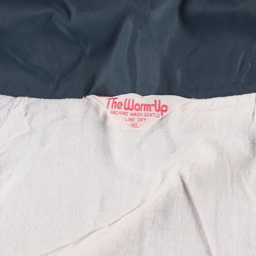 Vintage 1970'S "The Warm-Up" Collared Nylon Varsity Jacket, Men's Size XL unclear navy blue type Vintage Second Hand