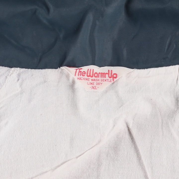 Vintage 1970'S "The Warm-Up" Collared Nylon Varsity Jacket, Men's Size XL unclear navy blue type Vintage Second Hand