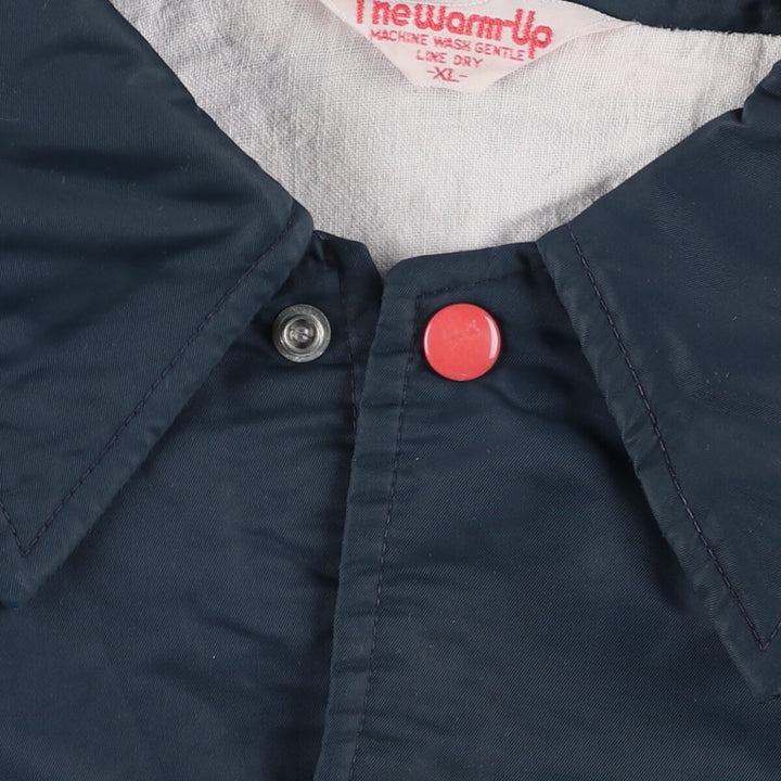Vintage 1970'S "The Warm-Up" Collared Nylon Varsity Jacket, Men's Size XL unclear navy blue type Vintage Second Hand