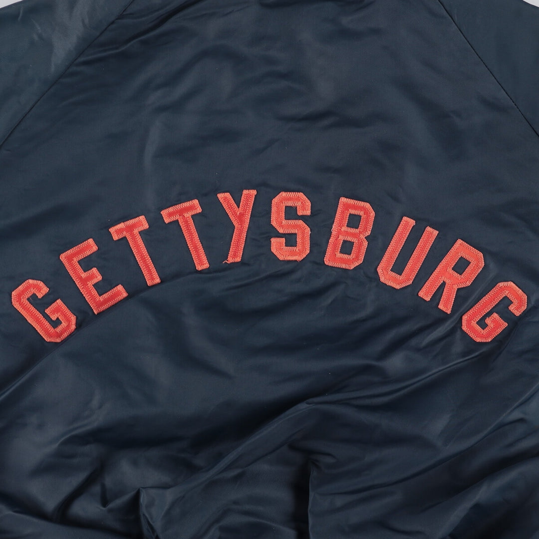 Vintage 1970'S "The Warm-Up" Collared Nylon Varsity Jacket, Men's Size XL unclear navy blue type Vintage Second Hand