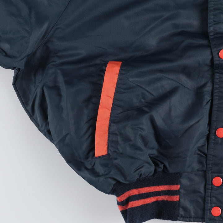 Vintage 1970'S "The Warm-Up" Collared Nylon Varsity Jacket, Men's Size XL unclear navy blue type Vintage Second Hand