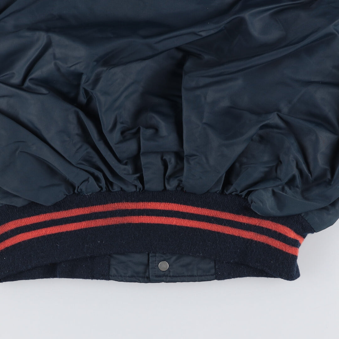 Vintage 1970'S "The Warm-Up" Collared Nylon Varsity Jacket, Men's Size XL unclear navy blue type Vintage Second Hand