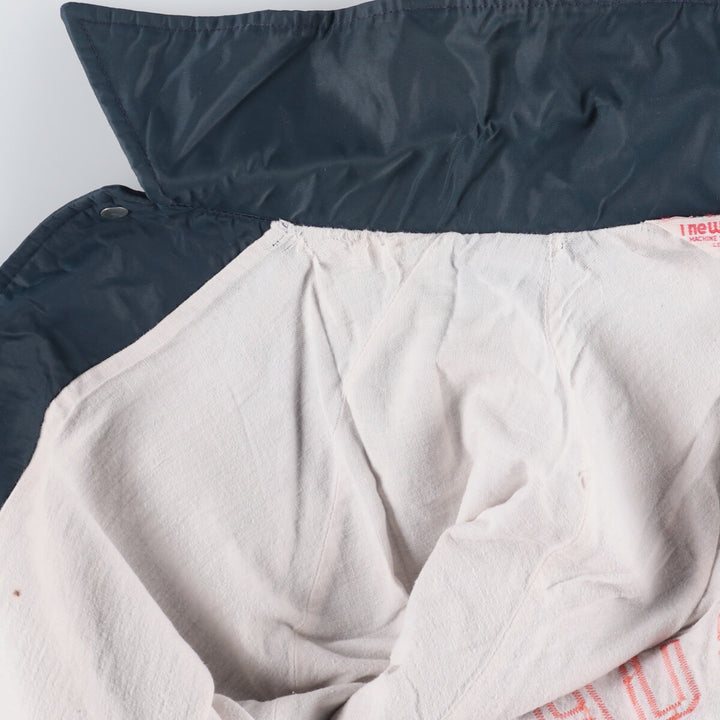 Vintage 1970'S "The Warm-Up" Collared Nylon Varsity Jacket, Men's Size XL unclear navy blue type Vintage Second Hand