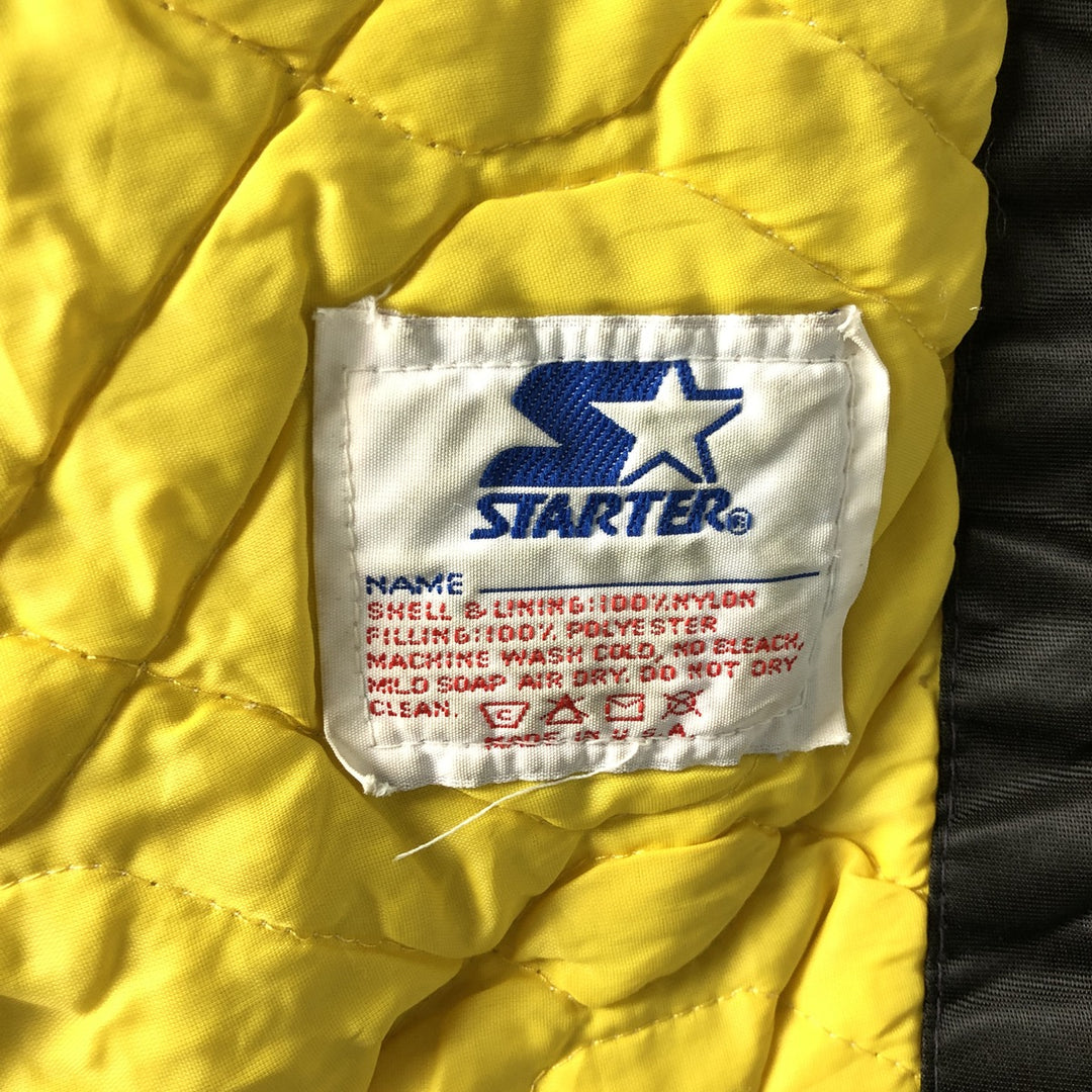 Vintage 80'S Starter Padded Nylon Varsity Jacket, Men's Size L Nylon black type Vintage Second Hand