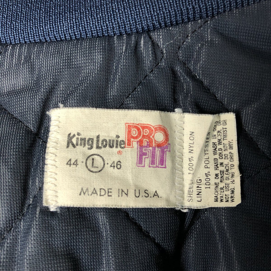 Vintage 1980'S King Louie PRO FIT padded nylon stadium jacket, size L, men's Nylon navy blue type Vintage Second Hand