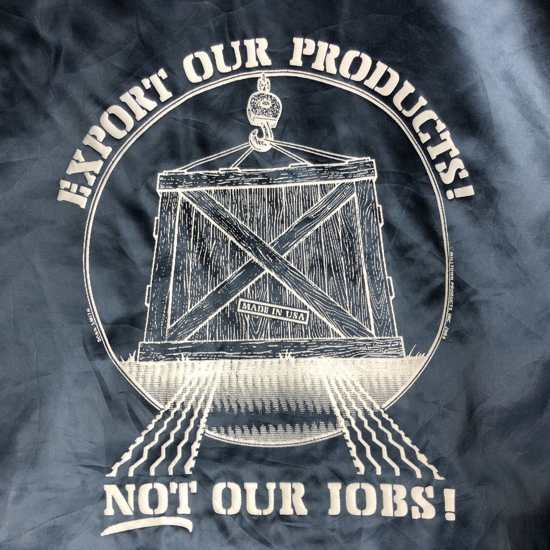 Vintage 1980'S King Louie PRO FIT padded nylon stadium jacket, size L, men's Nylon navy blue type Vintage Second Hand