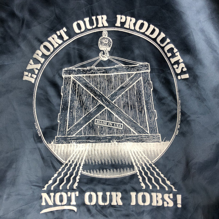 Vintage 1980'S King Louie PRO FIT padded nylon stadium jacket, size L, men's Nylon navy blue type Vintage Second Hand