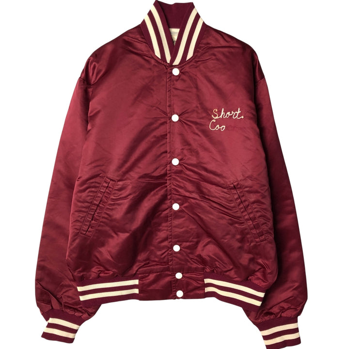 Vintage 1980'S Viking nylon varsity jacket, award jacket, made in the USA, size L, men's unclear Purple type red-purple Vintage Second Hand