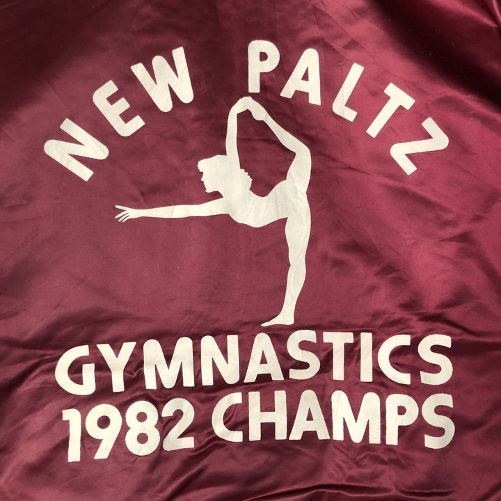 Vintage 1980'S Viking nylon varsity jacket, award jacket, made in the USA, size L, men's unclear Purple type red-purple Vintage Second Hand