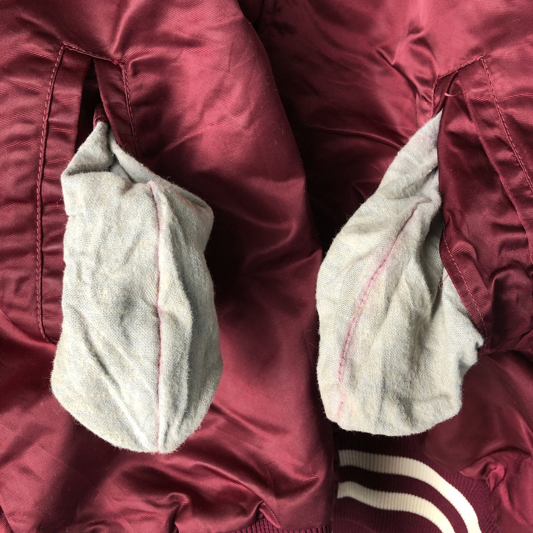 Vintage 1980'S Viking nylon varsity jacket, award jacket, made in the USA, size L, men's unclear Purple type red-purple Vintage Second Hand