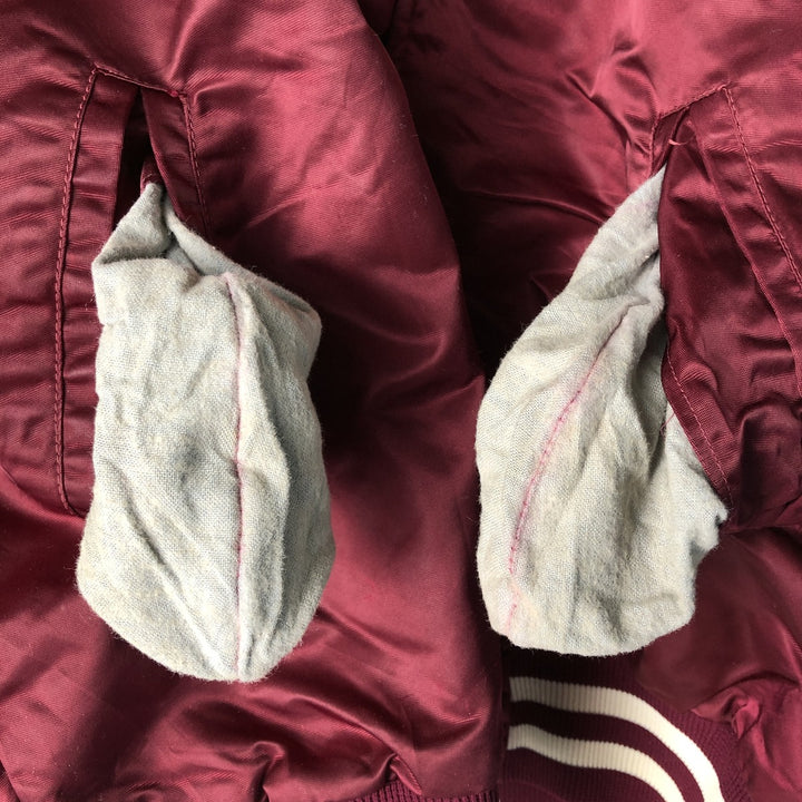 Vintage 1980'S Viking nylon varsity jacket, award jacket, made in the USA, size L, men's unclear Purple type red-purple Vintage Second Hand