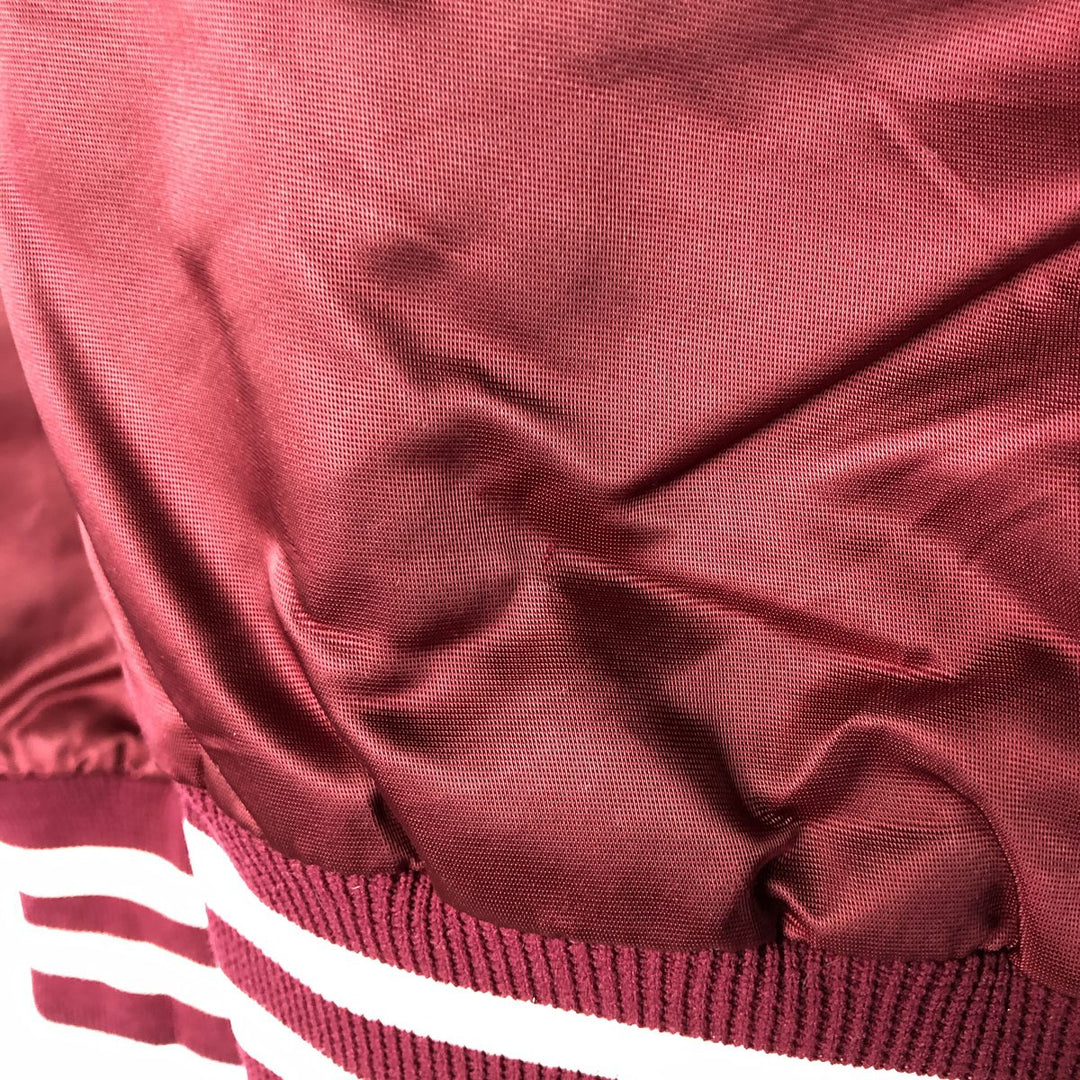 Vintage 1980'S Viking nylon varsity jacket, award jacket, made in the USA, size L, men's unclear Purple type red-purple Vintage Second Hand