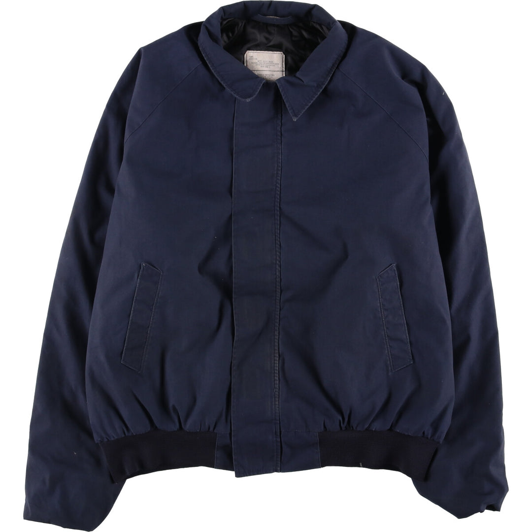 1980'S US Navy Military Utility Jacket, Made in USA, Large polyester navy blue type Vintage Second Hand