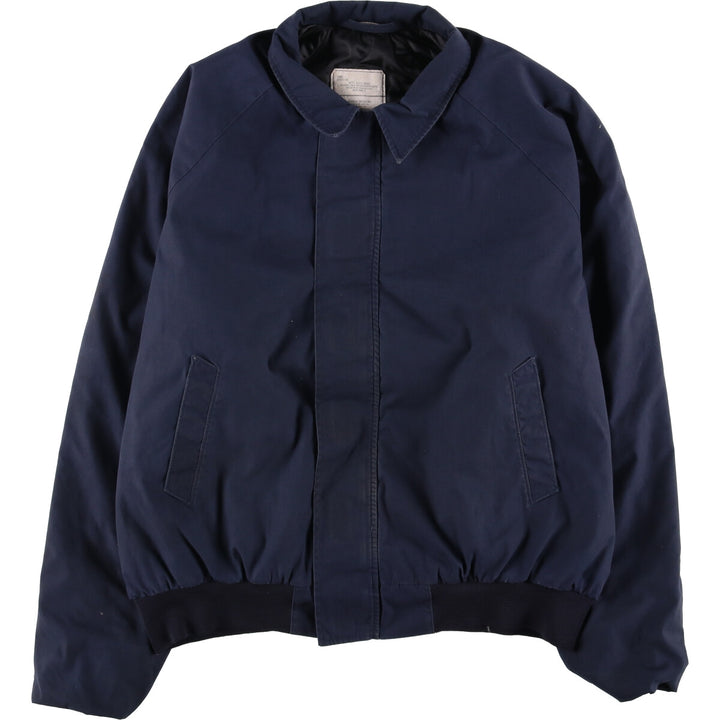 1980'S US Navy Military Utility Jacket, Made in USA, Large polyester navy blue type Vintage Second Hand