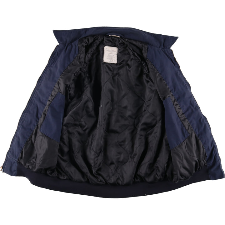 1980'S US Navy Military Utility Jacket, Made in USA, Large polyester navy blue type Vintage Second Hand